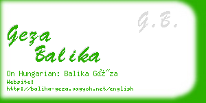 geza balika business card